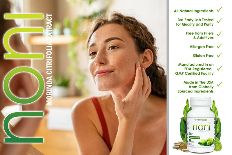 [Australia] - VH Nutrition NONI Capsules | 700mg Morinda citrifolia Extract Pills | Natural Antioxidant Supplement for Immune Health and Overall Well-Being | Supports Energy and Vitality | 60 Capsules 