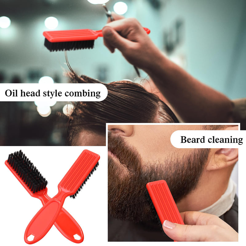 [Australia] - Domensi 60 Pcs Clipper Cleaning and Styling Brush Set - Black and Red Barber Blade Brush, Fade Brush, Hair Styling Tool for Haircuts and Barber Supplies 