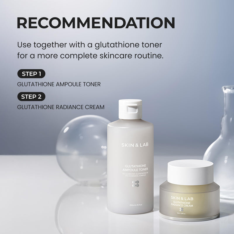 SKIN&LAB Glutathione Radiance Cream 1.69 fl oz | Cellfusome Glutathione 100,000ppm | Face Moisturizer for Dry and Sensitive Skin | Antioxidant and Brightening Care