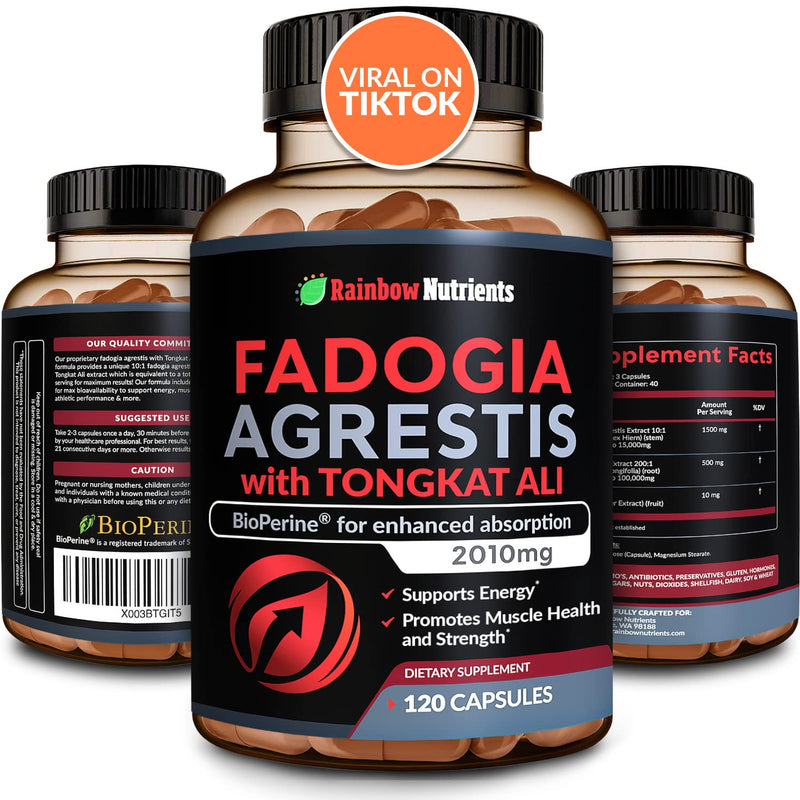 [Australia] - Fadogia Agrestis 15,000mg + Tongkat Ali 100,000mg + BioPerine® [Highest Purity] - Supports Stamina, Strength, Muscle Health & Recovery, Drive & Performance - Non-GMO & Made in USA - 120 capsules 