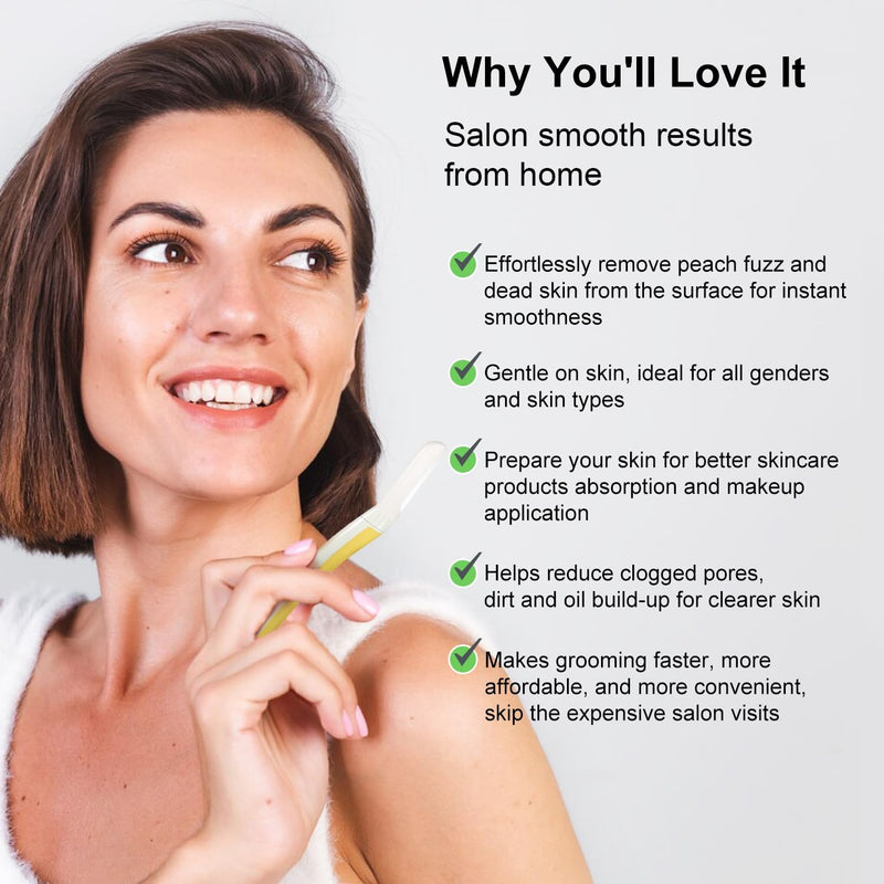 [Australia] - Dermaplane Razor - Facial Razor for Women - Dermaplaning Tool, with 19 Microblades for Face, Peach Fuzz Remover, Remove Facial Hair for Smoother Skin and Perfectly Shape Brows, Solar Veil Solar Veil Razor 