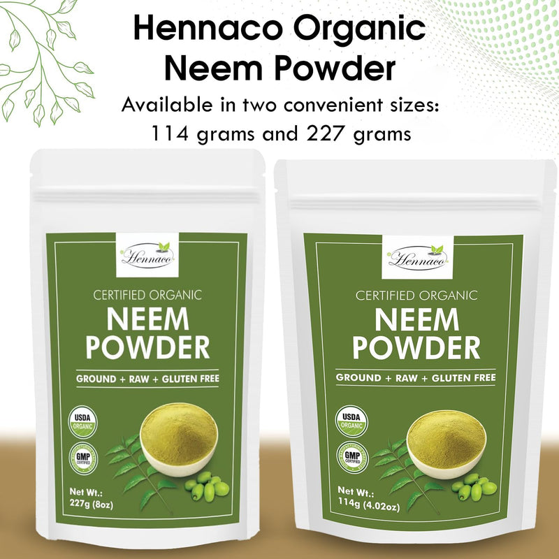 [Australia] - Organic Neem Powder| Ayurvedic Herb for Skin and Hair | Resealable Zip Lock Pouch | USDA Organic| Pure & Natural Neem Powder for Drinking| Dried Neem Leaves Powder| 227 Grams (8 OZ) 8.01 Ounce (Pack of 1) 