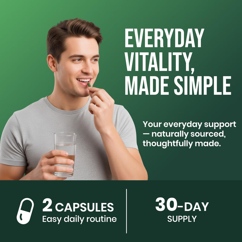 Spirulina Capsules with Moringa | Superfood Supplement for Energy, Immune Support & Daily Wellness | 60 Vegan Capsules