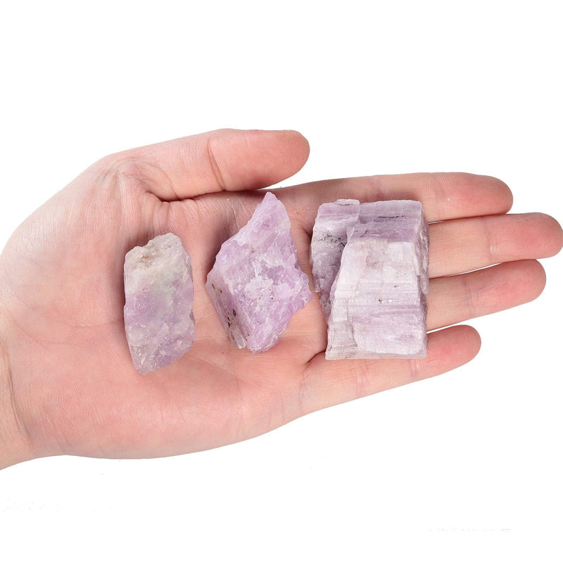 Amogeeli 1LB Natural Raw Stone for Garden Home Decoration, Irregular Healing Crystal for Reiki Meditation Light Purple Kunzite