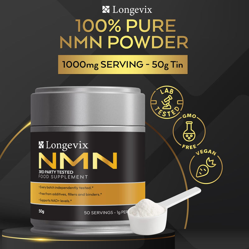 NAD Powder 50,000mg/50g - Pure - High Strength NAD Supplement - NAD+ Support - Vegan - NAD Supplements UK Pure