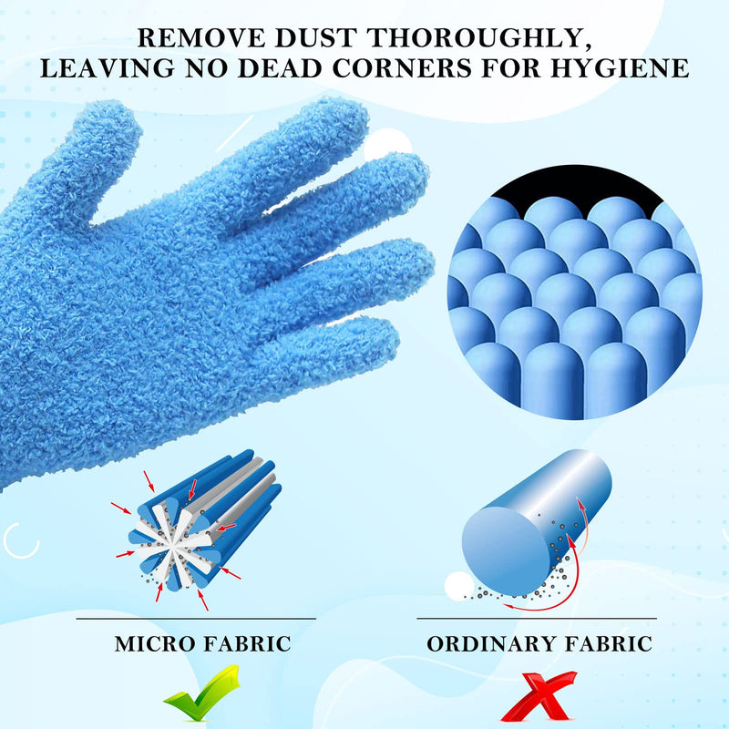 [Australia] - Evridwear Microfiber Plant Dusting Gloves Reusable Leaf Cleaning Glove for Houseplants,Blinds,Furniture and Small Objects Small/Medium (Pack of 1) Blue 1 Pair 