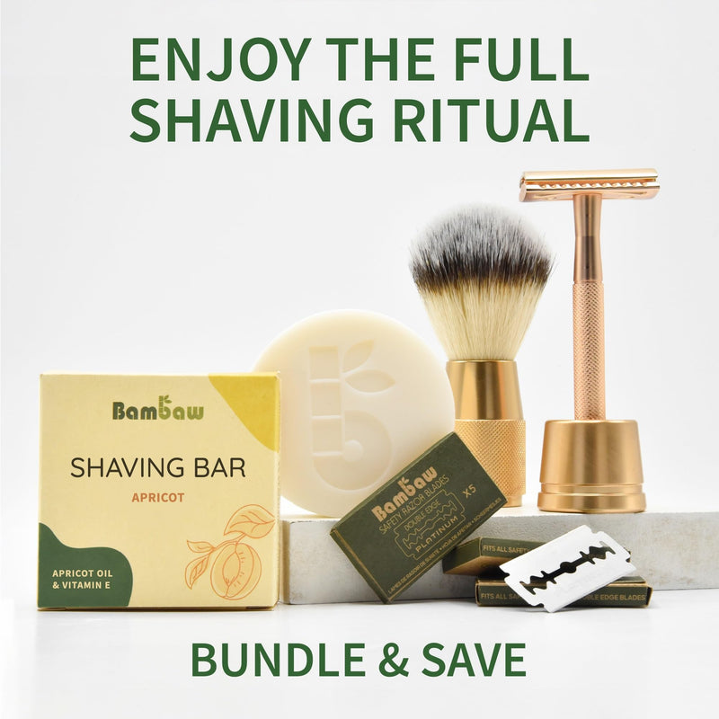 [Australia] - Bambaw | Shaving soap for women | 80g | Shaving soap with apricot oil & vitamin E | Shaving soap in one piece for all skin types | Shaving soap women | Vegan soap apricot 