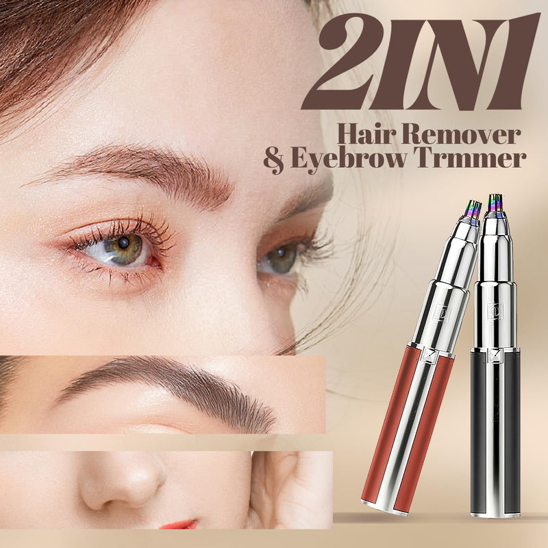 epilator Portable Nose Hair for Women and Compact Nose Trimmer and Eyebrow Trimmer for Women (Red) Red