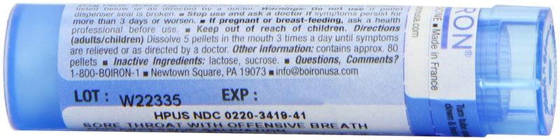 Boiron Mercurius Solubilis 6C (Pack of 5), Homeopathic Medicine for Sore Throat 5 Count