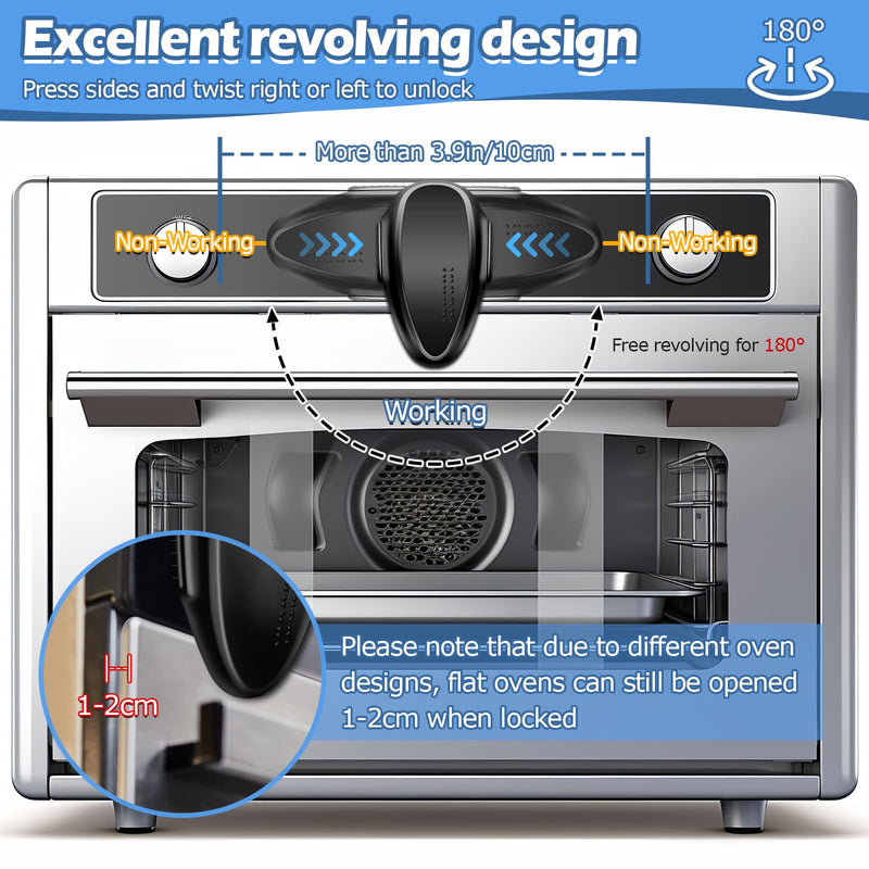 [Australia] - Oven Lock Child Safety (2Pack), Childproof Oven Door Lock, MCOTOP Oven Safety Lock, Heat-Resistant Material no Tools Need or Drill, Oven Door Lock Child Safety Easy to Install (Black) BLACK-2 Pack 