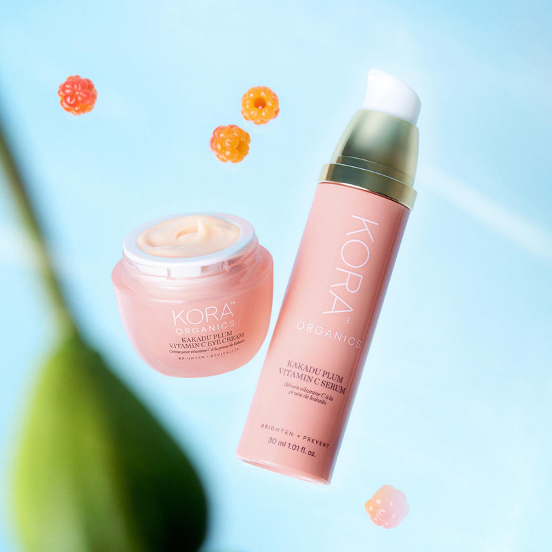 KORA Organics Kakadu Plum Vitamin C Eye Cream, Hydrating & Revitalizing, Certified Organic, Cruelty Free, Refillable, 0.51 fl oz Regular