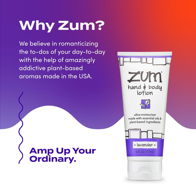Zum Hand & Body Lotion - Lavender, 6 fl oz (2 Pack) | Moisturizes dry skin on hands and body with shea butter, jojoba oil and more
