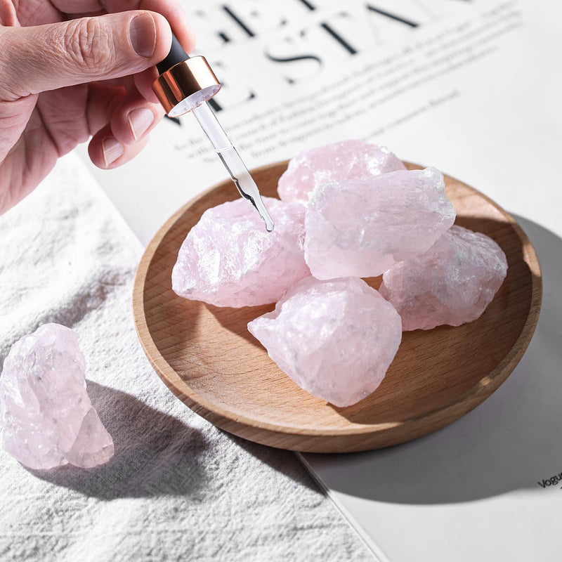 [Australia] - JOHOUSE 6PCS Rose Quartz, Natural Rough Stones Crystal Large Raw Crystals Bulk Healing Gemstones for Reiki Healing Tumbling Fountain Rocks Pink 