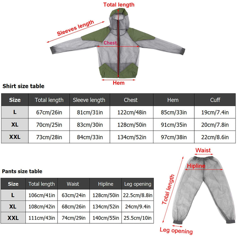 [Australia] - Lixada Mosquito Suit Insect Jacket Mesh Hooded Suits Men Women Ultra Fine Mesh Insect Repellent Mosquito Repellent Clothing for Outdoor Fishing Hiking Camping Gardening Agriculture Hunting L 
