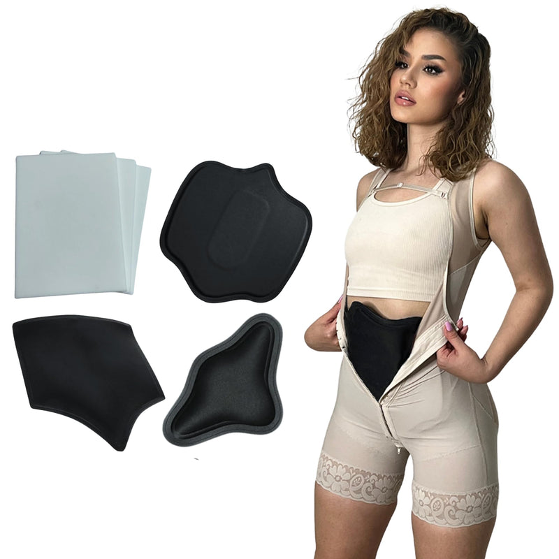 [Australia] - My Booty pillow Lipo Foam Pads Post Surgery Ab Board Liposuction Flattening Abdominal Compression Garments (BBL SUPPLIES: 1 Fattening ab board,1 BBL molder backboard, 3 pack lipo foam (Black) 