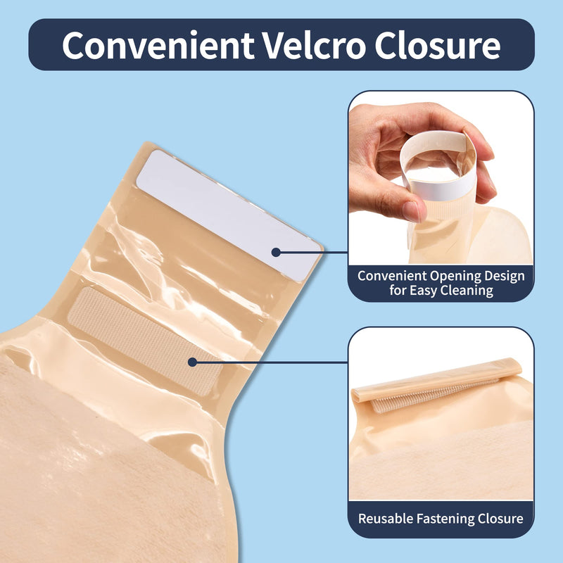 [Australia] - 20 pcs Colostomy Bags, Rainlotus Ostomy Bag one-Piece ostomy Supplies, 20mm-70mm Cut-to-Fit Drainable Pouches with Velcro Closure for Ileostomy Stoma Care 