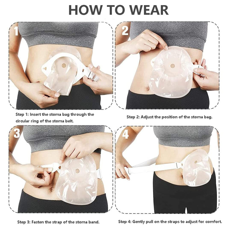 [Australia] - MUYU Lightweight Ostomy Belt, Portable Length Adjustable Strap Ostomy Hernia Belt, for Post-Operative Care After Colostomy Ileostomy Surgery. White 