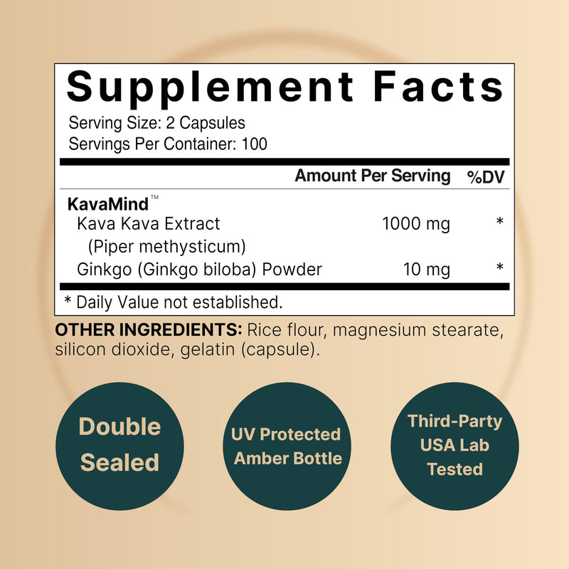 NatureBell Kava Kava Capsules 1000mg with Ginkgo Biloba, 200 Count | Noble Kava Root Extract with Active Kavalactones – Herbal KavaMind Relaxation Complex – Plant Based, Non-GMO