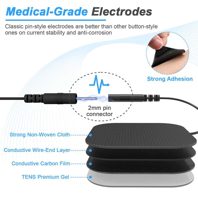 [Australia] - TENS EMS Unit Muscle Stimulator for Pain Relief Therapy - 4 in 1 D.I.Y & TENS & EMS & Relax-Pulse Muscle Massager 36 Modes with 10 Electrode Pads, Storage with Storage Holder & Case, Carry with Clip White 