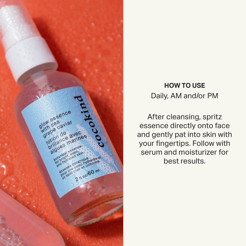 Cocokind Glow Essence with Sea Grape Caviar, Hydrating Primer and Facial Mist, Facial Moisturizer with Sea Buckthorn, Linoleic Acid, and Vitamin E | Hydrating Primer and Facial Mist, Facial Moisturizer with Sea Buckthorn, Linoleic Acid, and Vitamin E