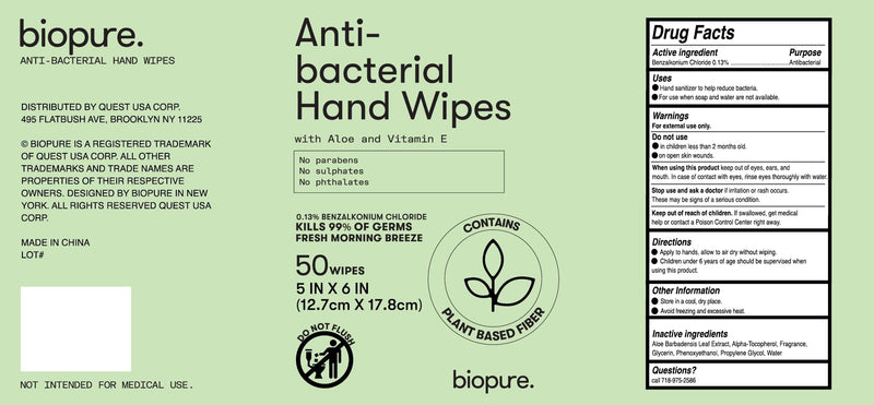 [Australia] - Antibacterial Hand Wipes Fresh Morning Breeze- Antibacterial Wipes with Aloe and Vitamin E Formula | 5"x7" Wet Wipes Canister | No Parabens, Sulfates or Phthalates, Kills 99% of Germs, 50 ct 50 Count (Pack of 1) 