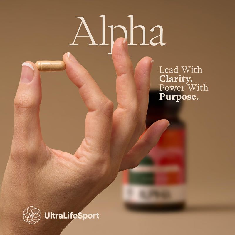 Ultra Life Sport Alpha Nootropic Body and Brain Supplements - 30 Capsules | Body and Brain Supplements for Memory & Focus - L-Theanine, B Vitamins, Lion's Mane, Cordyceps Mushrooms, Vitamin D3, K2 MK-7
