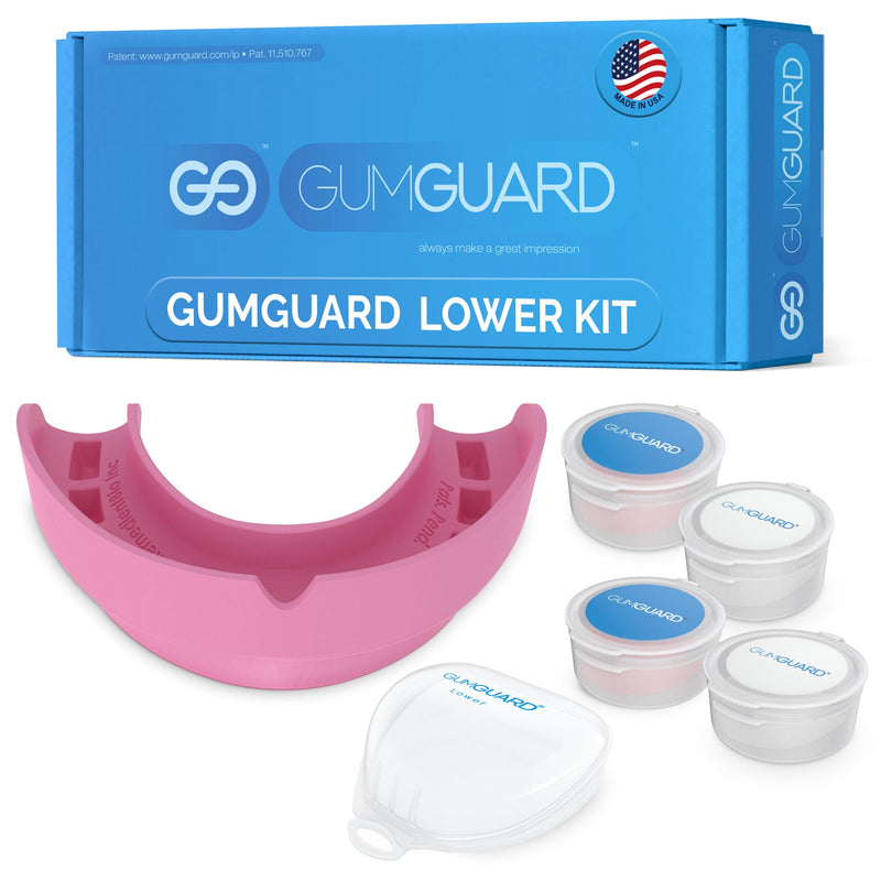 [Australia] - GumGuard Denture Mouthguard Soft, Customizable Fit for Upper & Lower Arches, Relief for Grinding & Clenching - Ideal for Denture Wearers & Implant Patients Ultrasoft Lower Pink Guard 1 UltraSoft Lower Arch 