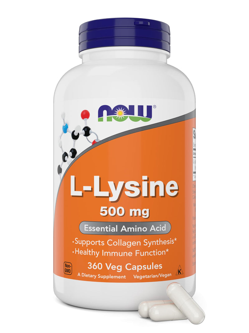 NOW L-Lysine 500 mg, 360 Capsules