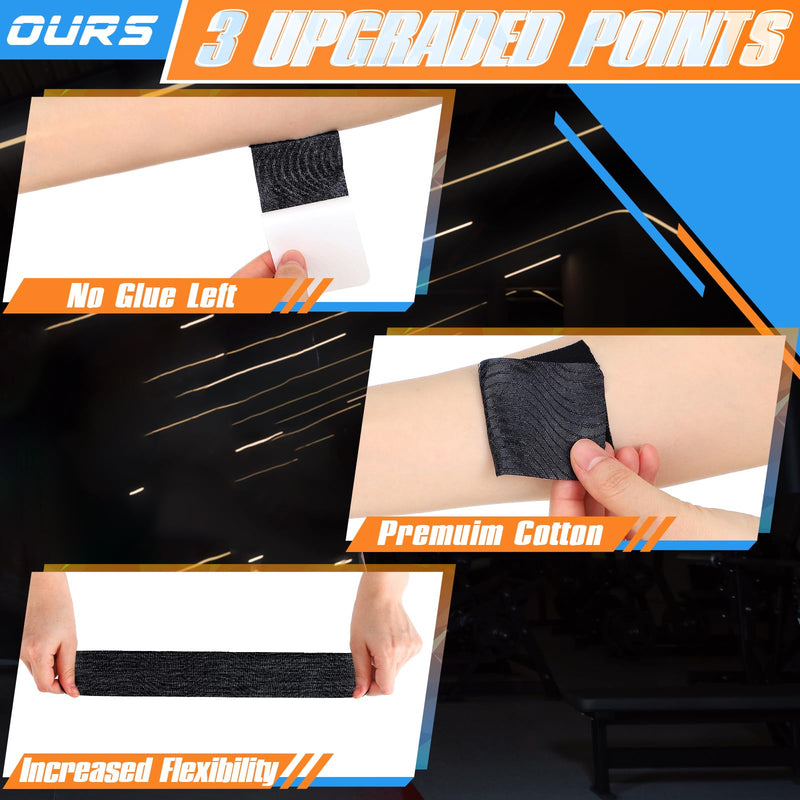Geiserailie 20 Count Kinesiology Tape for Shoulder Pain Relief Pre Cut Sports Waterproof Breathable Enhance Elastic Kinesiology Athletic Tape for Shoulder Support and Muscle Sports Marathon(Black) Black