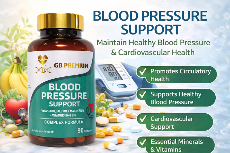 Blood Pressure Support Supplement, with Potassium, Calcium, Magnesium, Vitamins B6 & B12, 90 Capsules