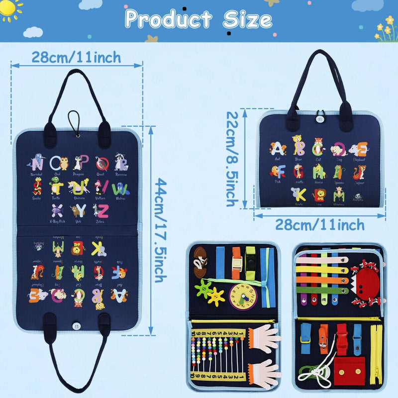 [Australia] - Dementia Products for Elderly, Busy Blanket for Dementia Patients, Alzheimers Activities for Seniors, Gifts for Adult Dementia Patients, Dementia Therapy Aid Fidget Blanket Product, Elderly Gifts Blue 