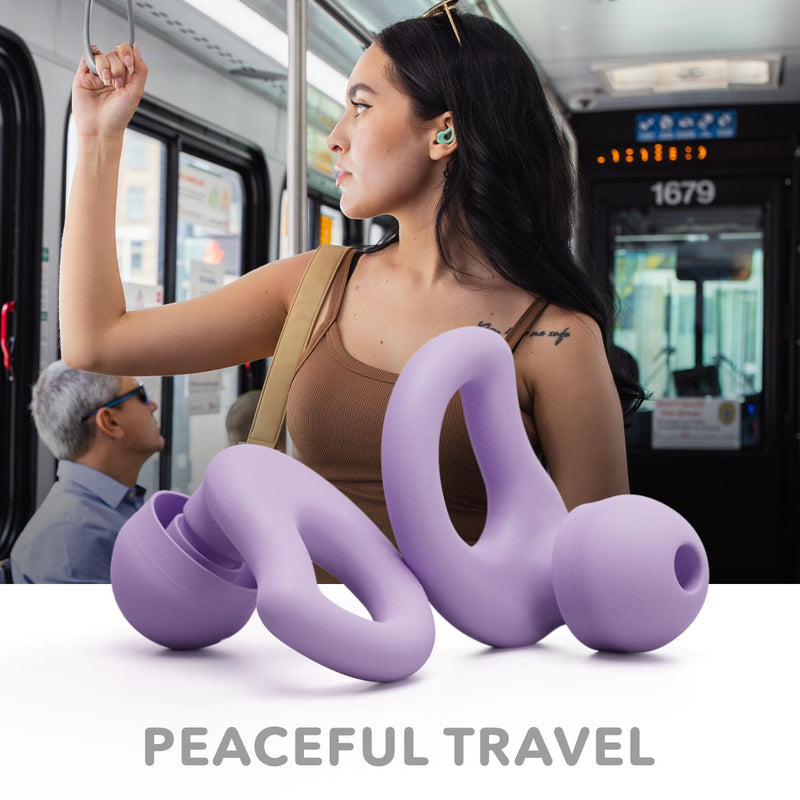 [Australia] - Everyday Earplugs – Ultra Soft, Customizable Sleep, Travel, Sensitivity, Noise Protection, for Sound Canceling Isolation, up to -30dB Reduction, NRR 15, Reusable and Sustainable (Purple) Purple 