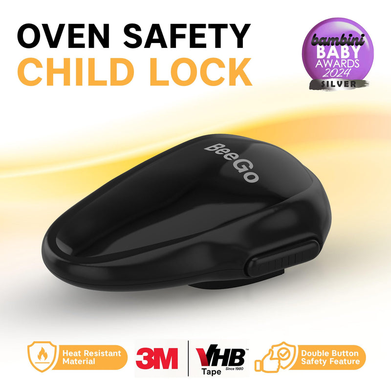 [Australia] - Oven Lock Child Safety ‚Äì Award Winning Self-Adhesive Baby Proofing Oven Door Latch, Easy Install Heat-Resistant Safety Lock by BeeGo (Black) Black 
