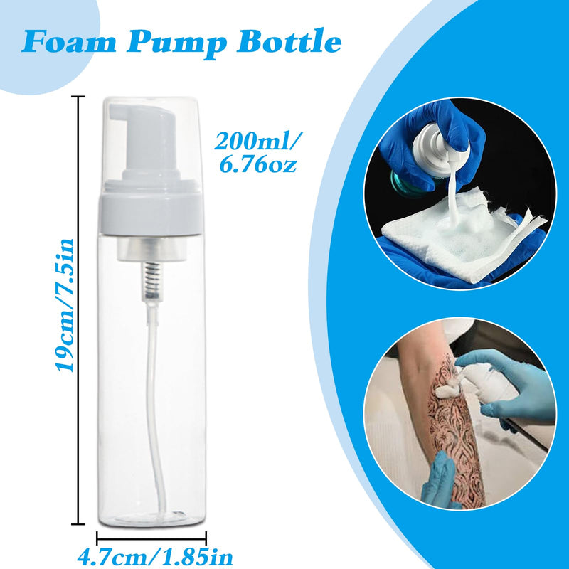 [Australia] - Tattoo Green Soap 500mL (16.9oz) + Foam Pump Bottle 200mL (6.76oz) - Professional Tattoo Cleaning Supplies, Vegan Formula for Gentle Skin Cleaning 