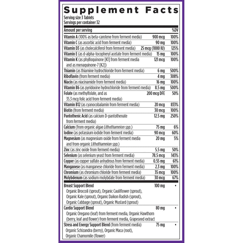 New Chapter Women's Multivitamin 40+ Advanced Formula for Heart, Hormone, Immune & Energy Support, Higher Levels of Whole-Food Fermented B Vitamins +D3, Made with Organic Non-GMO Ingredients, 96 Count 96 Count (Pack of 1)