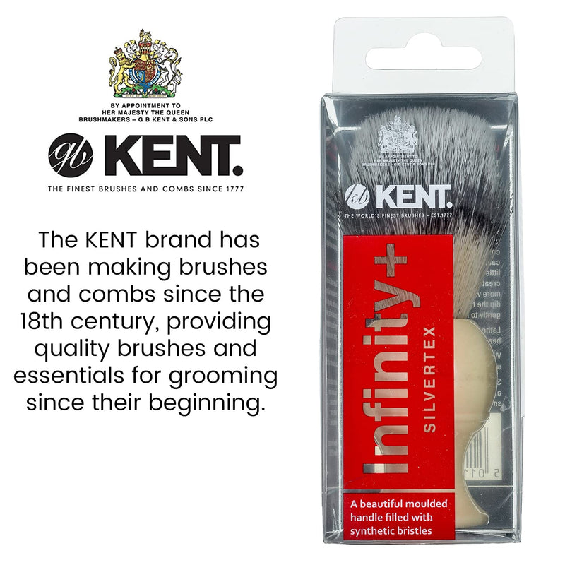 [Australia] - Kent Infinity Plus Shaving Brush with Ultra-Soft Silvertext Synthetic Badger Brush - Perfect Lather and Shaving Brush made for Shave Cream and Shaving Soap - Kent Luxury Shaving Since 1777 INF Plus 