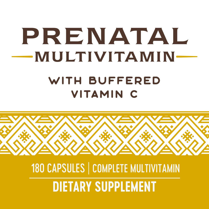 Nature's Way Prenatal Multivitamin, 23 Vitamins & Minerals, 180 ct | Prenatal Multivitamin with Folate to Support Healthy Brain and Spinal Development*, with Buffered Vitamin C
