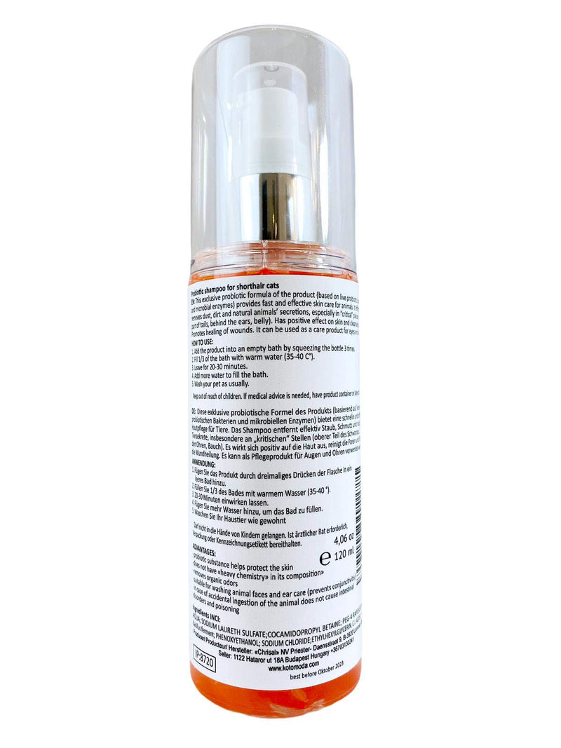 Probiotic Shampoo for Shorthair Cats 120 ml with Foam Pump, Cornish Rex, Devon Rex, Oriental - PawsPlanet Australia