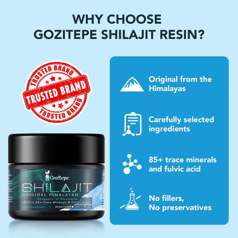 Shilajit High Potency Purified Himalayan Shilajit Resin with Fulvic Acid, Trace Minerals & Humic Acid, Vegan, Replenish Energy and Immune Support (Pack of 2) 30 g (Pack of 2)