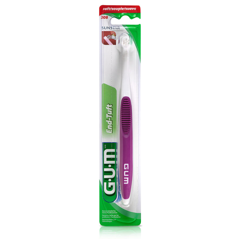 [Australia] - GUM End Tuft Toothbrush - Extra Small Head for Hard-to-Reach Areas - Implants, Back Teeth, and Wisdom Teeth - Soft Dental Brush for Adults, 1 Count(Pack of 6) 6 Count (Pack of 1) 