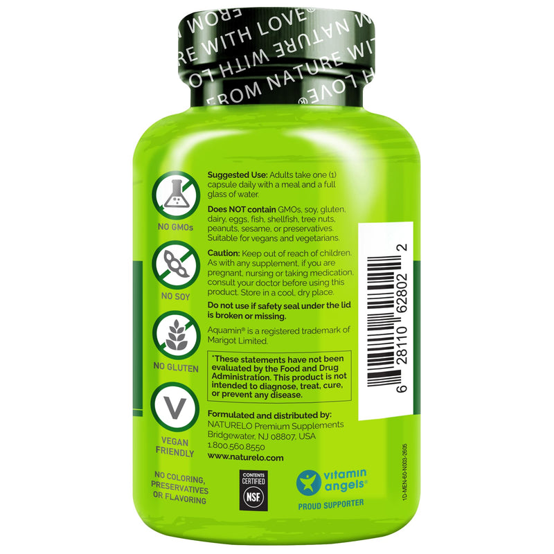 NATURELO Mens Multivitamins - One Daily Multivitamin for Men with Vitamins, Minerals & Organic Whole Foods, Boost Energy & Health, Non-GMO, 60 Vegetarian Capsules Unflavored 60 Count (Pack of 1)