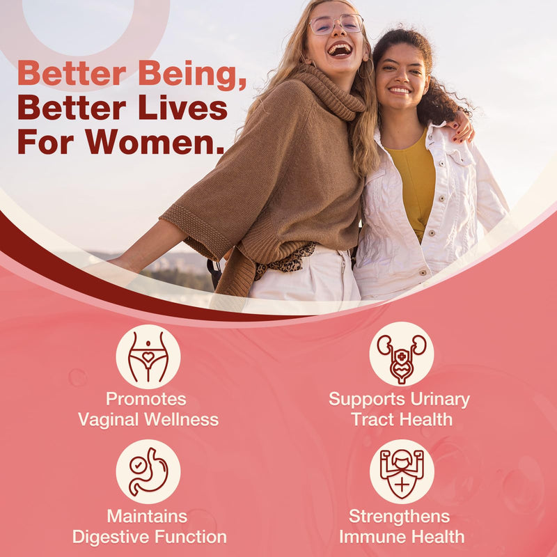 NATURE TARGET Vaginal Probiotics for Women pH Balance, 90 Vegan Capsules | with Prebiotics, Cranberry & Vitamin C, Support Odor Control, Flora Balance, Urinary & Digestive Health 90 Count (Pack of 1)