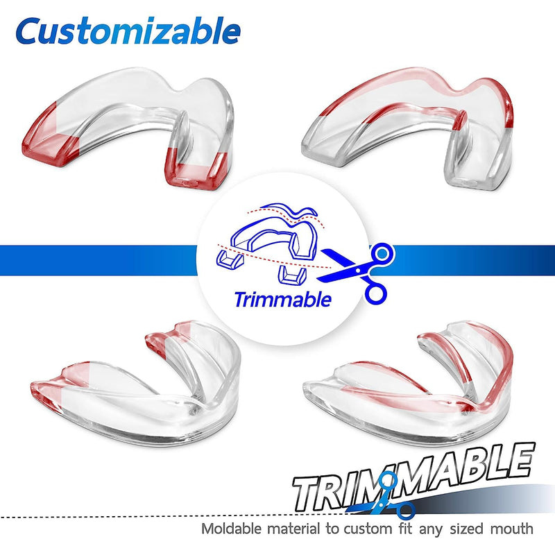 [Australia] - Mouthguard - One Size Fits All Premium Set of 6 BPA Free Moldable, Customizable and Trimmable Medical Grade Mouth Guard for Grinding Teeth Clenching Bruxism, Sport Athletic, Whitening Tray 6 Count (Pack of 1) 