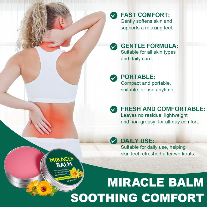Miracle Balm, 2 Pack Miracle Balm Cream for Legs, Leg Care Cream, Relaxed and Comfortable, Soothing Joint Cream for Legs, Arms, Back, Hands, and Feet, 1oz 1 Ounce (Pack of 2)