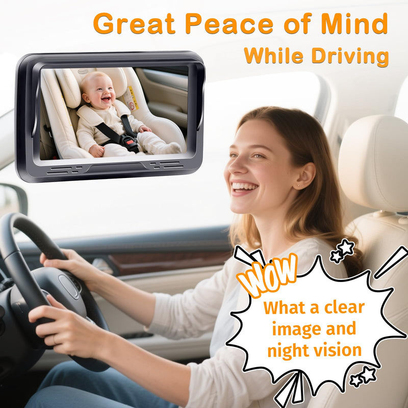 [Australia] - Rohent Baby Car Camera HD 1080P - Rear-Facing Infant Monitor with Night Vision Car Camera for Baby 150¬∞ Wide-Angle Lens Anti-Glare Screen Easy Install 360¬∞ Adjustable Display Black-Standard 