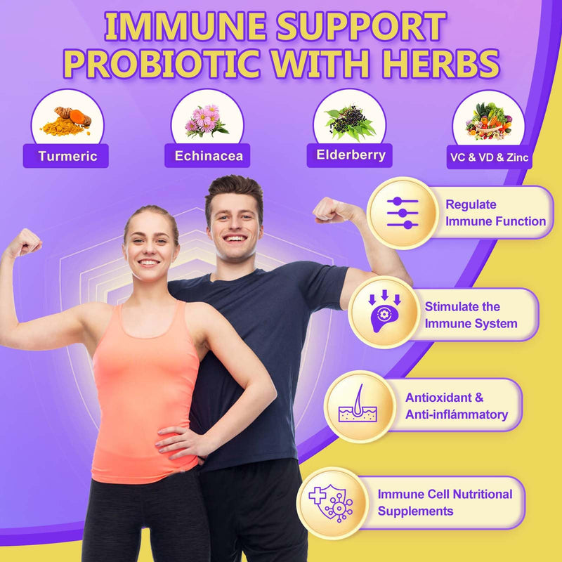 [Australia] - Probiotics for Women & Men Digestive Health，120 Billion CFUs, Prebiotics and Probiotics for Gut Health, D3, Zinc & Immune Support Herbs, Detox Cleanse, 45 Day - 3 Month Supply 90 Count (Pack of 1) 