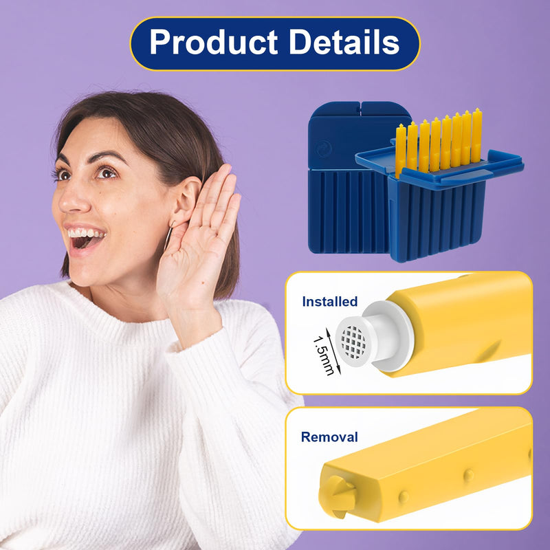 40pcs Hearing Aid Filters, Durable Oil-Resistant Hearing Aid Wax Guards Filters, Practical Hearing Aids Cleaning Accessories Kit Compatible with Starkey-Keep Hearing Aids Dirt and Wax Free, Resound Blue