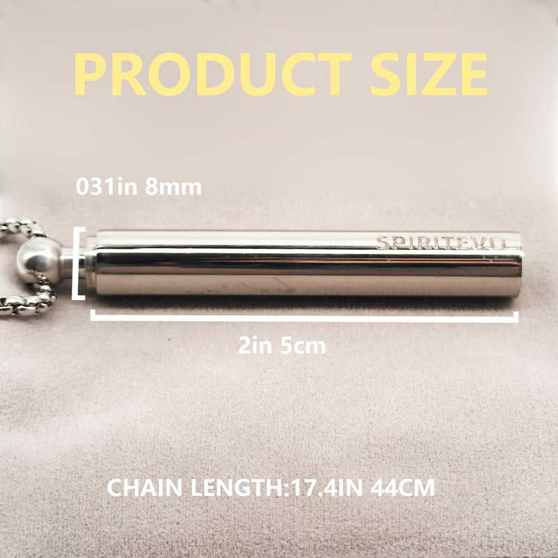 [Australia] - SpiritEvo Breathing Anxiety Necklace with Velvet Bag, Mindfulness Breathe Necklace Accessories Gifts for Natural Calm & Stress Relief, Silver 