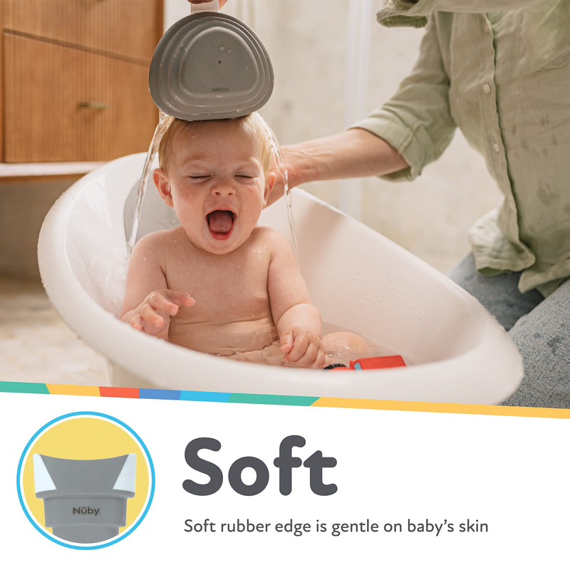 [Australia] - Nuby Collapsible Rinse Pail for Baby Bath Time - Collapsible Bucket with Easy Grip Handle to Rinse Baby Shampoo and Soap - Baby Essentials 