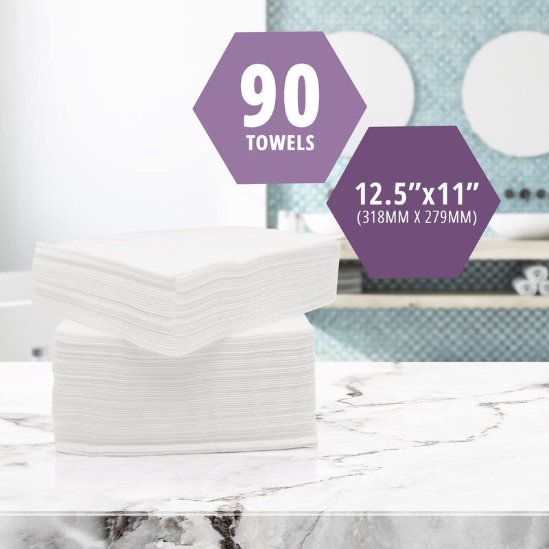 [Australia] - MED PRIDE Platinum Personal Care Towels [90 Pack]- Ultra Soft Dry Wipes- Disposable & Unscented for Baby Or Senior Care & Adults - Sanitary for Hand, Face, Body Or Incontinence- 12.5''x11'' 